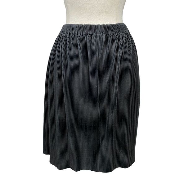 Vintage 90’s La Mode de Vie Black Lame Pleated Mini Skirt - Size Large - Picture 4 of 6